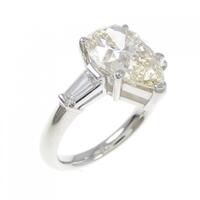 プラチナ ダイヤモンド リング 3.556CT LBY VVS2 ペアシェイプ