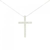 K18WG クロス ダイヤモンド ネックレス 0.25CT