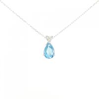 K18WG ブルートパーズ ネックレス