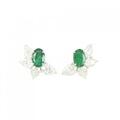 K18WG エメラルド ピアス 1.00CT