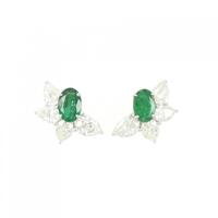 K18WG エメラルド ピアス 1.00CT