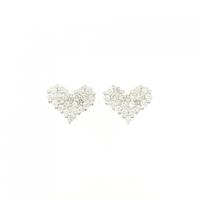 K18WG ハート ダイヤモンド ピアス 1.00CT