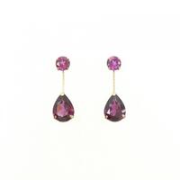 K18YG ガーネット ピアス 3.0CT