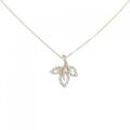 K18YG リーフ ダイヤモンド ネックレス 0.10CT