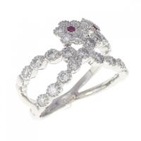 PT フラワー ルビー リング 0.11CT