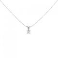 K14WG フラワー ダイヤモンド ネックレス 0.07CT