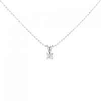 K14WG フラワー ダイヤモンド ネックレス 0.07CT