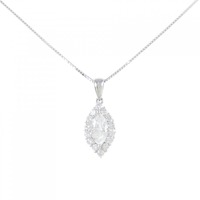 K18WG ダイヤモンド ネックレス 0.847 D SI2 マーキスカット