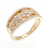 750PG フラワー ダイヤモンド リング 0.92CT