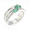 K18WG エメラルド リング 0.34CT