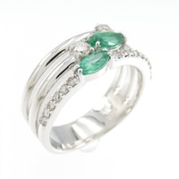 K18WG エメラルド リング 0.34CT