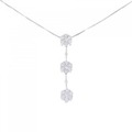 K18WG フラワー ダイヤモンド ネックレス 1.00CT