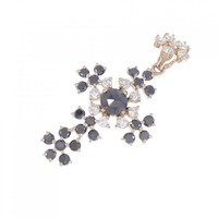K18PG クロス ダイヤモンド ペンダント 2.37CT