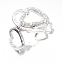 K18WG ハート ダイヤモンド リング 0.13CT