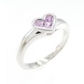 K18WG ハート サファイヤ リング 0.34CT 拡散処理未検査