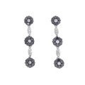 K18WG/K18BG フラワー ダイヤモンド ピアス 1.06CT