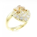 K18YG/K18PG ハート ダイヤモンド リング 0.58CT