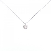K18WG ソリティア ダイヤモンド ネックレス 0.50CT