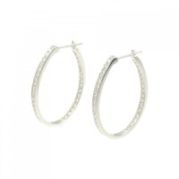 K18WG フープ ダイヤモンド ピアス 1.00CT