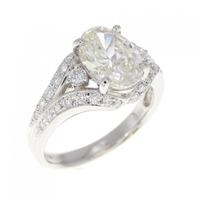 【リメイク】PT ダイヤモンド リング 1.624CT L SI1 オーバルカット