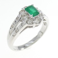 K18WG エメラルド リング 0.30CT