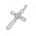 K18WG クロス ダイヤモンド ペンダント 1.00CT