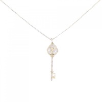 K18YG キー×フラワー ダイヤモンド ネックレス 0.30CT
