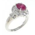 PT ルビー フラワー リング 1.364CT