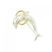 【ヴィンテージ】ティファニー ドルフィン 18KYG ブローチ