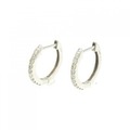 【新品】K18WG フープ ダイヤモンド ピアス 0.20CT
