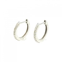 【新品】K18WG フープ ダイヤモンド ピアス 0.20CT