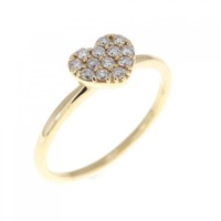 K18YG ハート ダイヤモンド リング 0.10CT