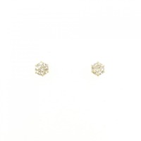 K18YG ソリティア ダイヤモンド ピアス 0.30CT