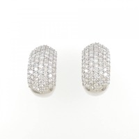 K18WG パヴェ ダイヤモンド ピアス 3.00CT