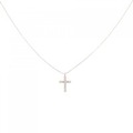 K18YG クロス ダイヤモンド ネックレス 0.08CT