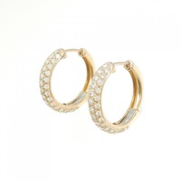 K18PG フープ ダイヤモンド ピアス 1.24CT