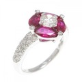 K18WG ルビー リング 1.85CT