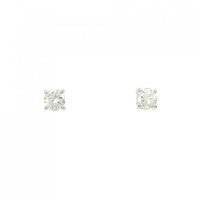 K18WG ソリティア ダイヤモンド ピアス 0.27CT