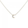 K18YG ムーン ダイヤモンド ネックレス 0.01CT