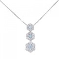 K18WG/750WG フラワー ダイヤモンド ネックレス 1.00CT