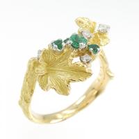 岩倉康二 リーフ エメラルド リング