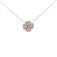 K18PG クローバー ダイヤモンド ネックレス 0.34CT