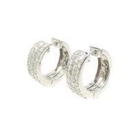 K18WG フープ ダイヤモンド ピアス 1.00CT