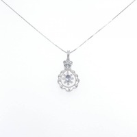 K18WG フラワー カラーストーン ネックレス