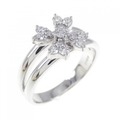 K18WG フラワー ダイヤモンド リング 0.32CT
