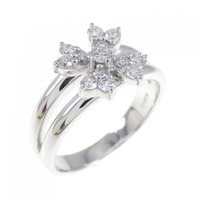 K18WG フラワー ダイヤモンド リング 0.32CT