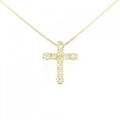 K18YG クロス ダイヤモンド ネックレス 1.00CT