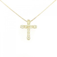 K18YG クロス ダイヤモンド ネックレス 1.00CT