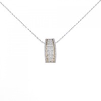 PT/K18/K18WG ダイヤモンド ネックレス 0.90CT