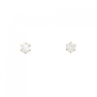 K18PG ソリティア ダイヤモンド ピアス 0.2CT
